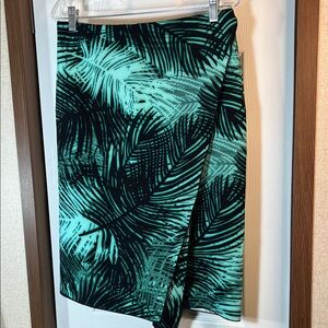 Worthington Asymmetrical Skirt in Black and Green